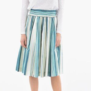 Woolrich Striped Popeline Cotton Flared Skirt